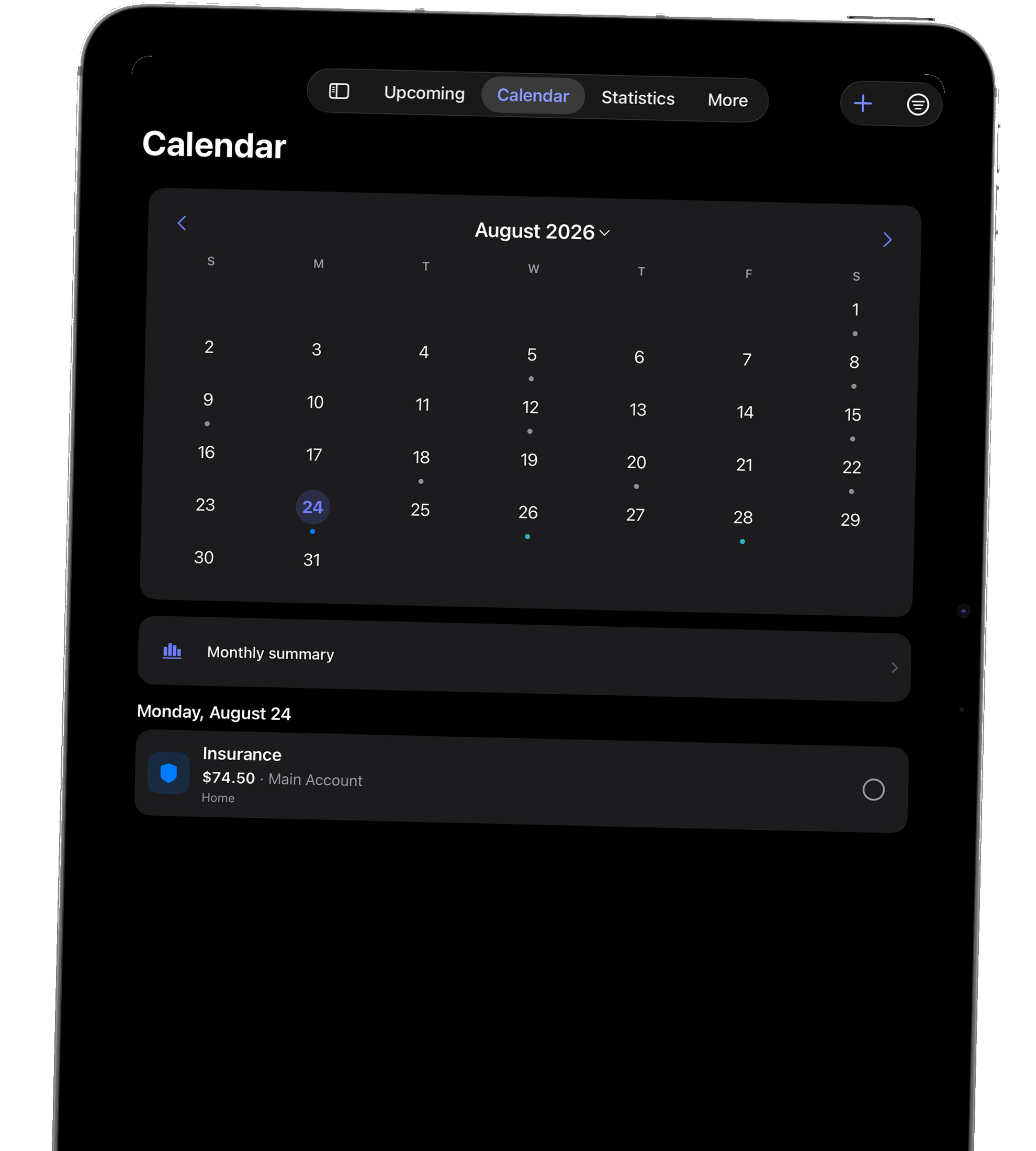 A calendar built for looking ahead